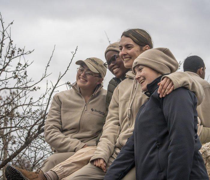 Gap-year trainees on a bush walk